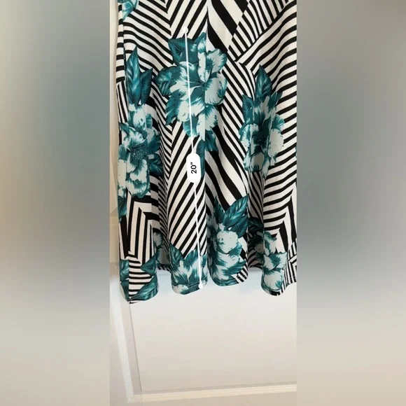 Teal and Black Floral Dress - Picture 5 of 5